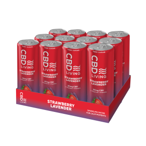 CBD Sparkling Water - Strawberry Lavender - 12 pack